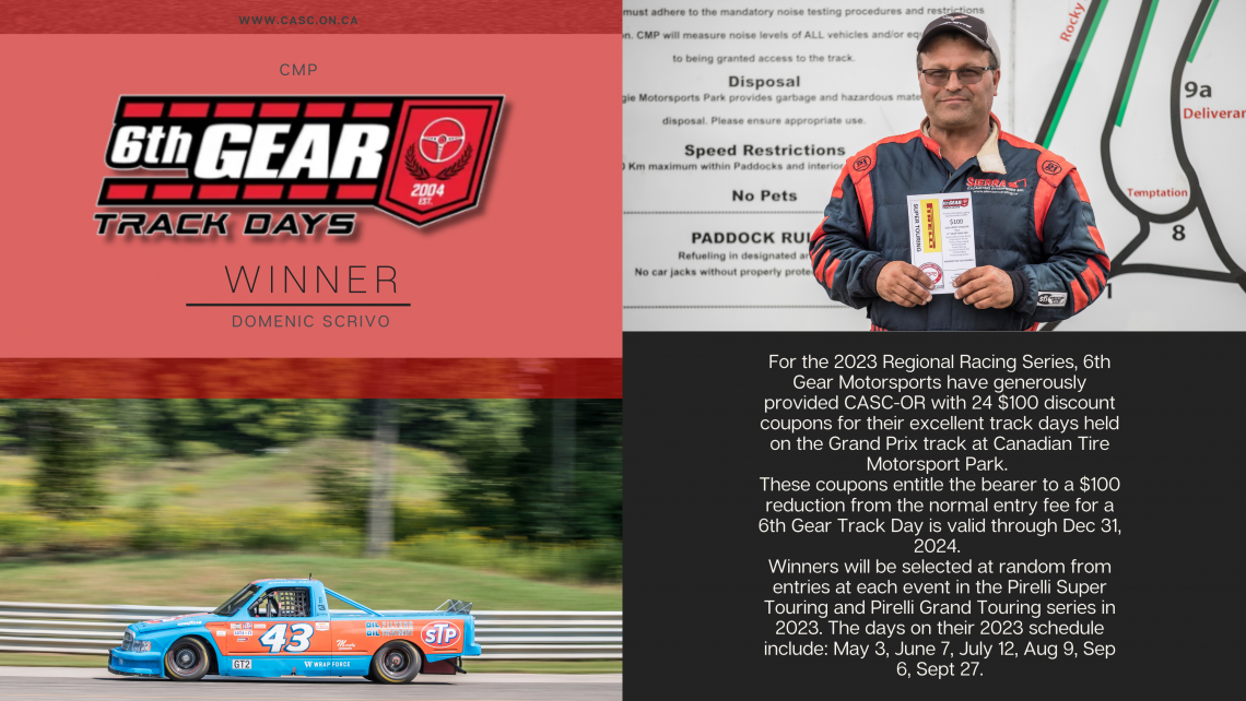 2023 CMP 6th Gear Award Winner Domenic Scrivo