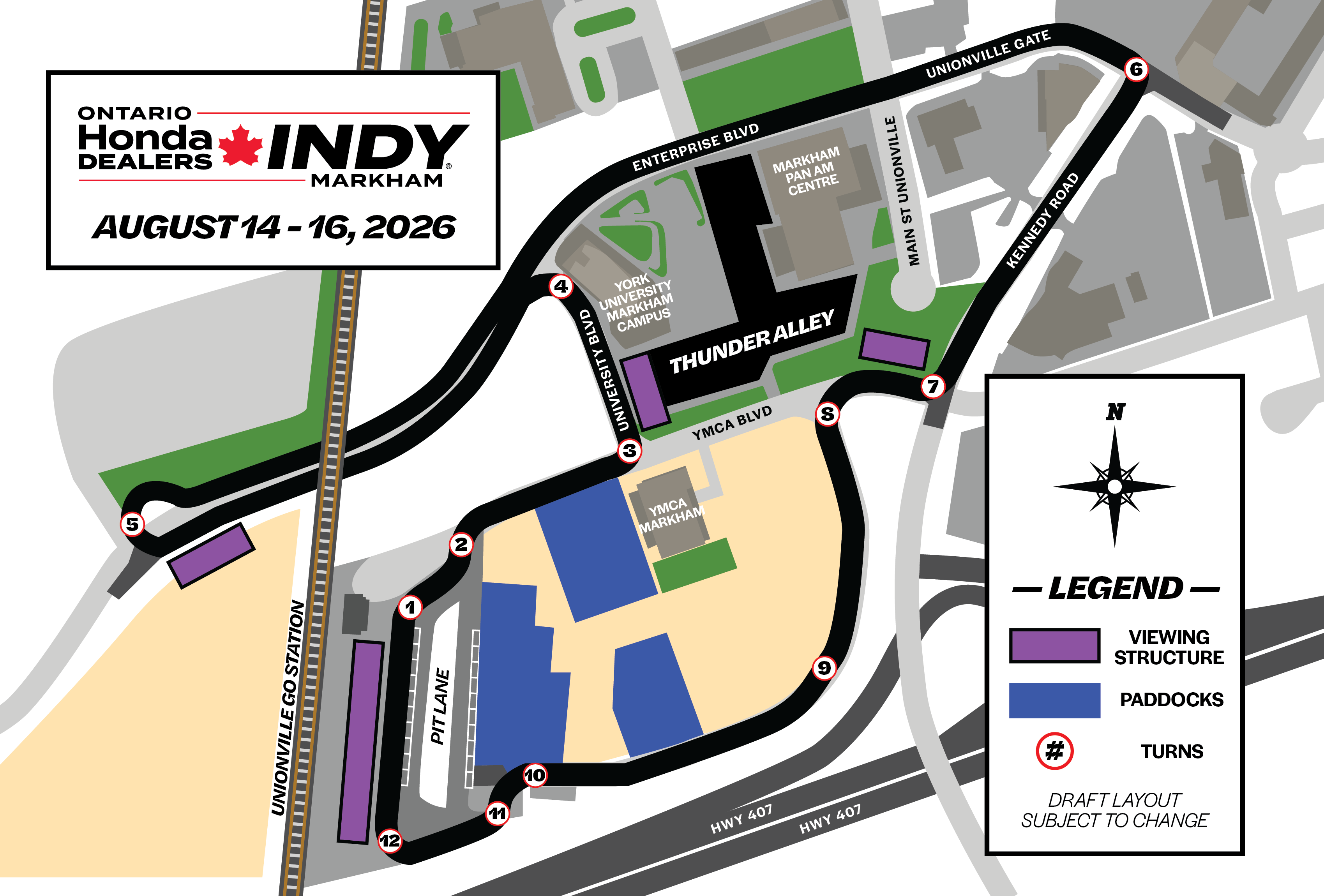 2026 Ontario Honda Dealers Toronto Indy Track Map